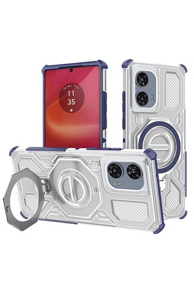 SKYDDAR INNOVATION Case for Motorola Edge 50 Fusion, Antisoc, Carbon Shield PRO, Magsafe, sticker set, Blue