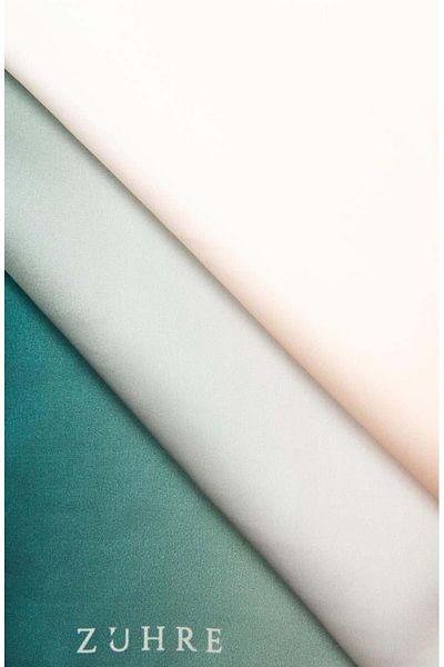 Zühre Color Transition Silk Satin Scarf V20 0075