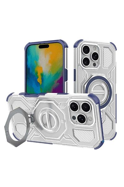 SKYDDAR INNOVATION Case for iPhone 16 Pro, Shockproof, Carbon Shield PRO, Magsafe, sticker set, Blue