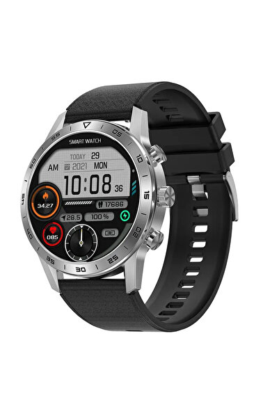 Smart Vibe DT™ WA7CH PLUS - Έξυπνο ρολόι AMOLED με Bluetooth Κλήσεις, Υγεία/Γυμναστική, Μεταλλικό και Σιλικονούχο Λουράκι, Γκρι