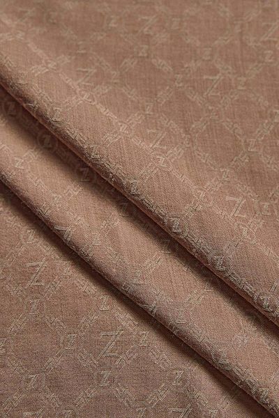 Zühre Monogram Patterned White Beige Greenhouse Shawl 0021