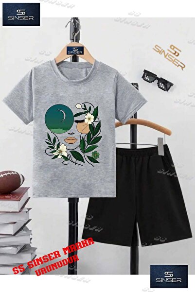 SS SİNSER Children's Unisex “Green Girl from the Sky“ Special Printed Crew Ne...