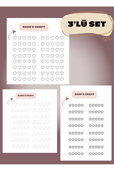 badescraft Set de evaluare a cărților din 3 piese - Set de autocolante - Star...