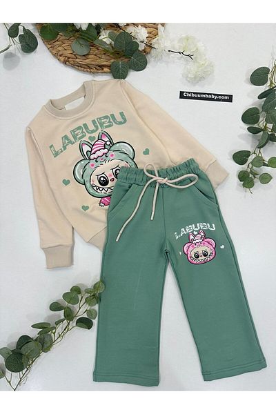 chibuumbabykids Girl's Labubu Printed Tracksuit Set