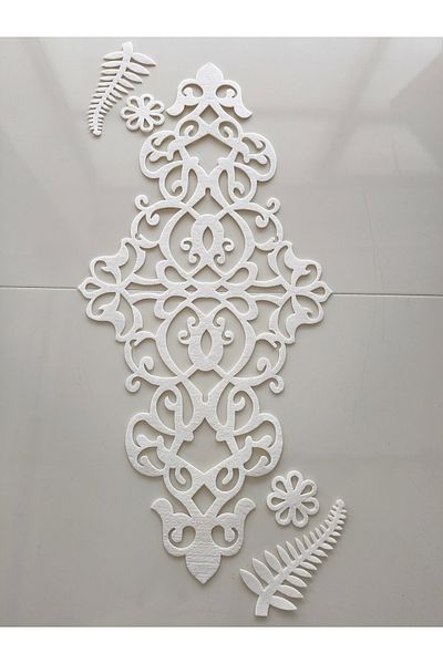 SEHARA Felt Runner, 97Cmx45,5Cm, (2 Leaf Motif, 2 Flower Motif Gift), Table Runner, 3mm