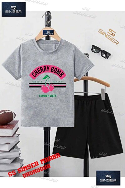 SS SİNSER Children's Unisex “Cherry Cherry Bomb Written“ Special Printed Crew...