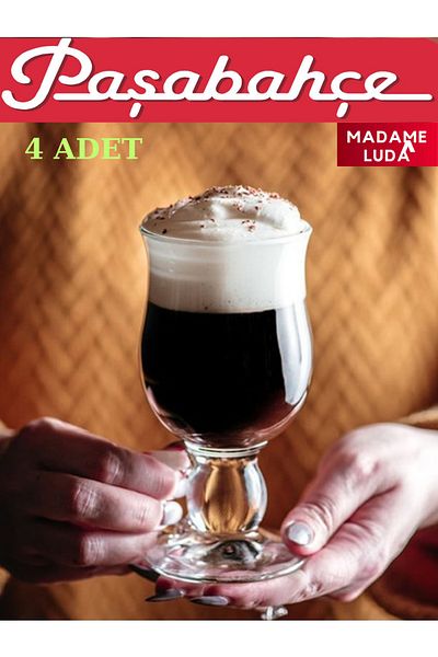 MADAME LUDA Pasabahce Irish Coffee Latte-Cappuccino-Americano-Espresso-Filter Coffee Glass-(4 Pcs 270 Cc)44159