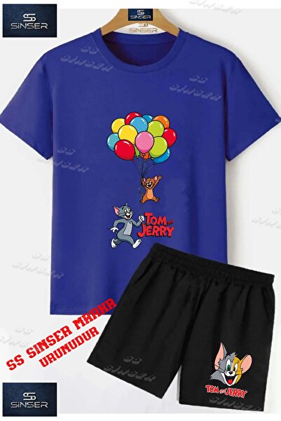SS SİNSER Children's Unisex “Tom and Jerry with Balloon“ Custom Printed Crew ...