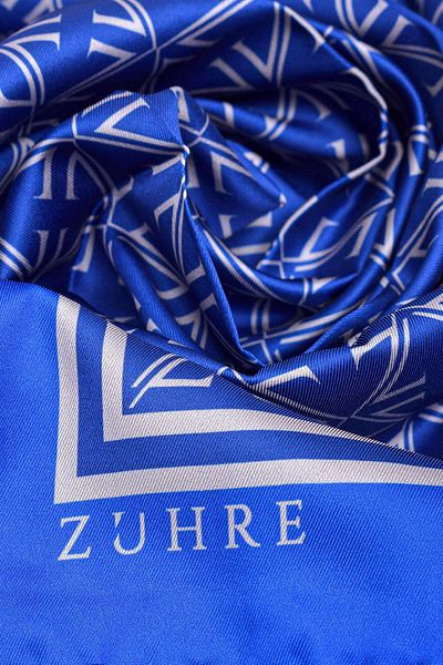 Zühre Monogram Pattern Polyester Twill Scarf 0081 V10