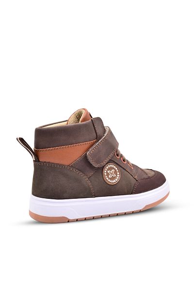 kids A more Albert Boy's Genuine Leather Single Velcro Brown Boots