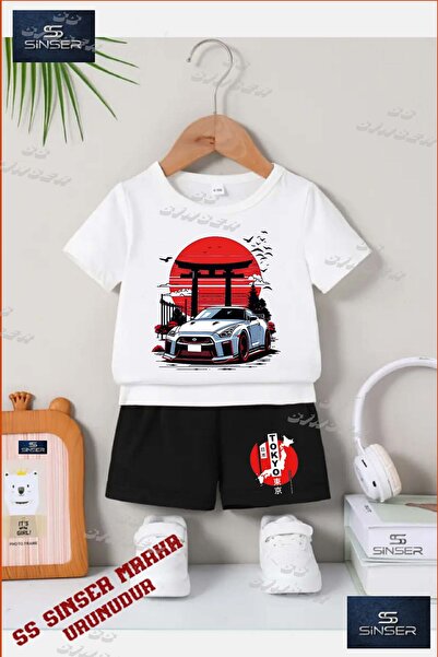 SS SİNSER Children's Unisex “Car Tokyo Circle of Ten Land“ Custom Printed Cre...