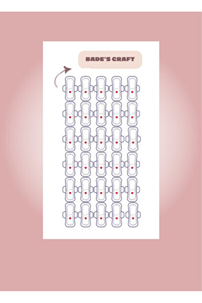badescraft Regl Takip Sticker- Period Sticker- Etiket- Ajanda Defter için Uygun