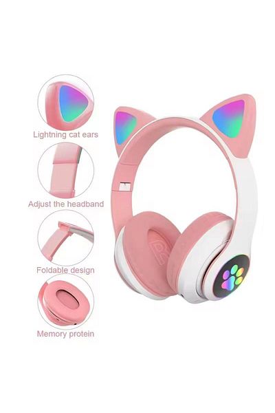OEM Căști wireless Smart Technology, Bluetooth 5.0, LED, Microfon, slot SD/FM, autonomie 10h, pliabile