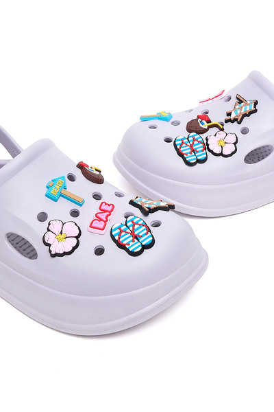 R&B Lilac WoMen's's Jibbitz Slingback Clogs