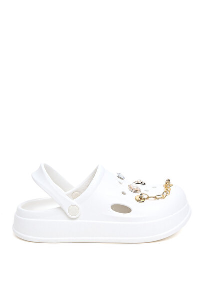 R&B Ivory WoMen's's Jibbitz Slingback Clogs