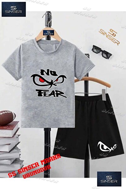 SS SİNSER Kids Unisex “Na Fear Goz“ Custom Printed Crew Neck T-Shirt - Shorts...
