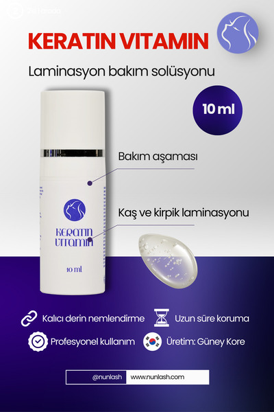 nunlash AIRLESS KERATİN VİTAMİN Kaş ve Kirpik Laminasyonu 3. aşama 10ML