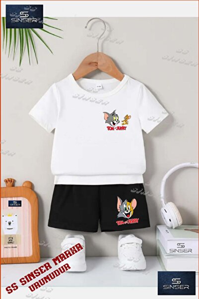 SS SİNSER Kids Unisex “Tom and Jerry Writing on Left Top“ Custom Printed Crew...