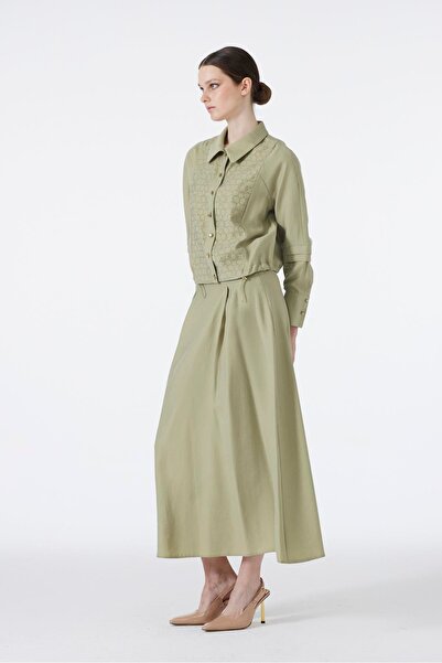 Zühre Stone Embroidered Green Double Suit Tk-1469