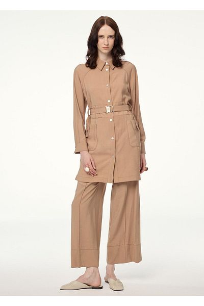 Zühre Belt Pocket Detailed Latte Double Set Tk-1629