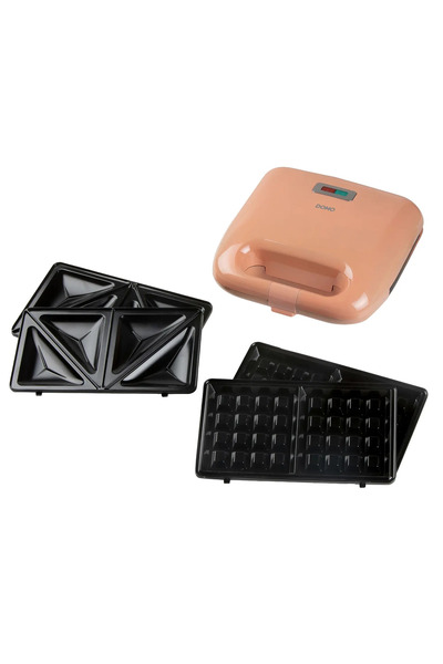 Domo DO1106C Aparat de sandvișuri 2 în 1 pentru prepararea de sandvișuri sau vafe, 750 W