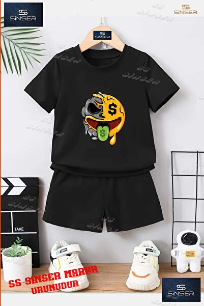SS SİNSER Children's Unisex “Smile One Eye Tongue Dollar“ Custom Printed Crew...