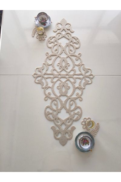 SEHARA Felt Runner, 97Cmx45,5Cm, (2 Leaf Motif, 2 Flower Motif Gift), Table Runner, 3mm