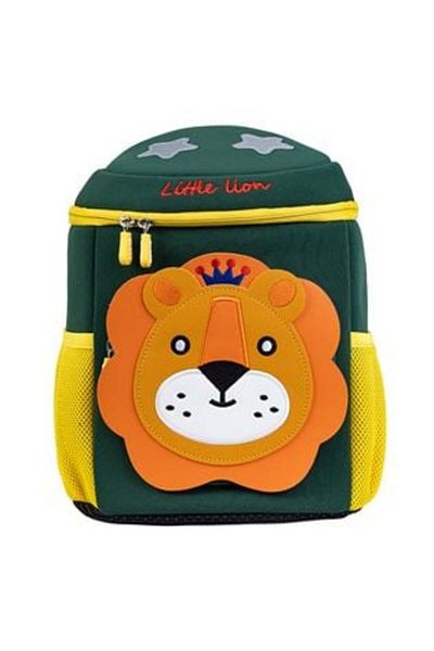 OEM Kindergarten Backpack Green Brown Lion Design