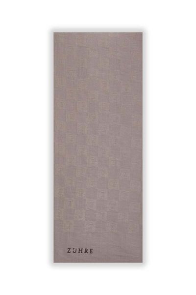 Zühre Monogram Patterned Gray Seher Shawl 0106