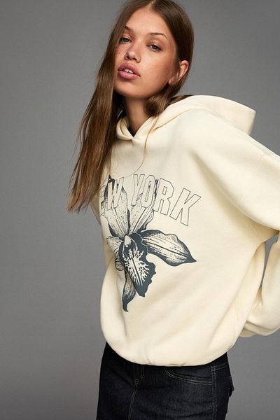 Bershka Long sleeve printed sweater