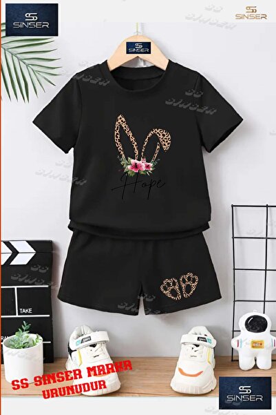 SS SİNSER تي شيرت للأطفال للجنسين "TAVSAN EAR CICEK LEOPARD" برقبة دائرية مطب...