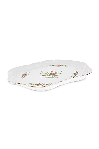 Karaca Vintage Rose Boat Plate 30 cm Cream