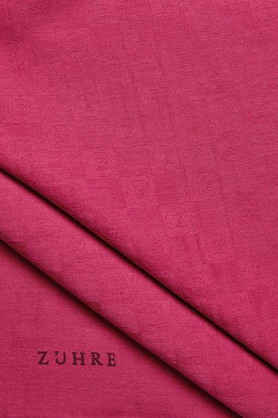 Zühre Monogram Patterned Fuchsia Seher Shawl 0106