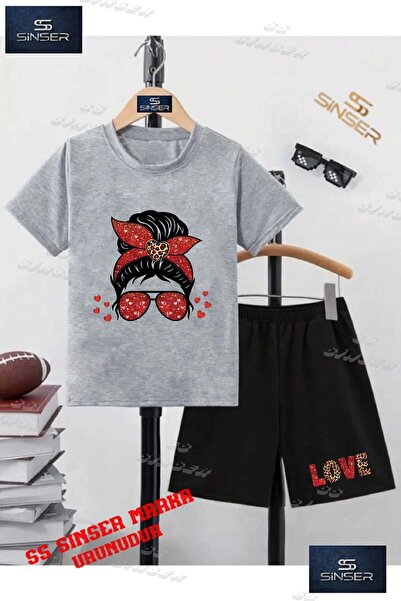 SS SİNSER Παιδικό UNISEX “GOZLUKLU GRIL RED LEOPARD PATTERN“ Μπλουζάκι με ιδι...