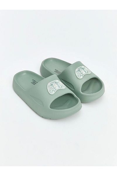 LC Waikiki Lcw Steps Green Printed Boy's Slippers