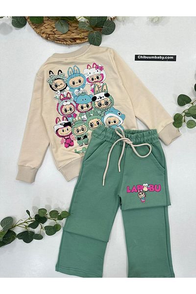 chibuumbabykids Girl's Labubu Printed Tracksuit Set