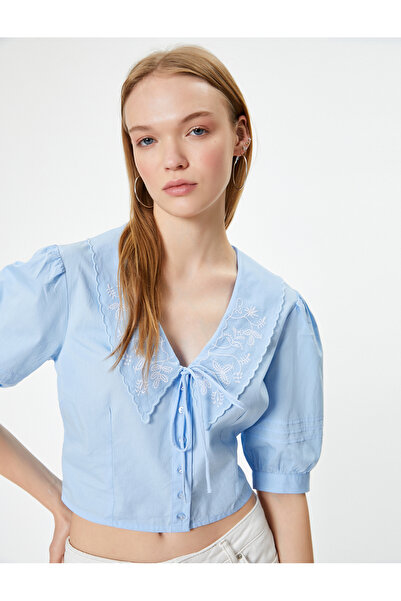 Koton Blue Women's Puff Sleeve Blouse