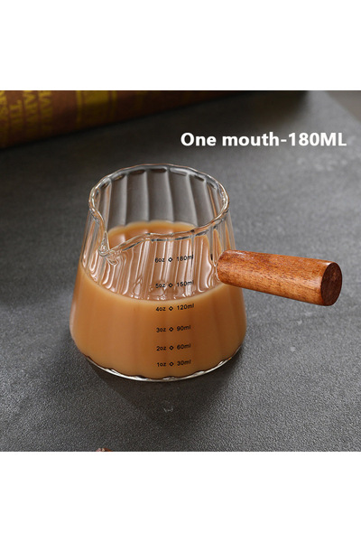 Choice1 كوب حليب صغير بمقبض خشبي سعة 90 مل - 180 مل، ذو فوهة واحدة أو فم مزدو...