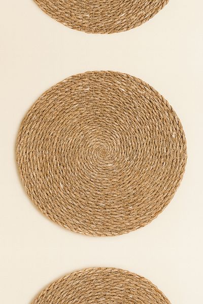Strauss Home Natural Wicker / Jute American Service – Set of 6 |   Handmade Round Table Mat