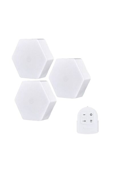Telemag Set 3 Spoturi hexagonale cu telecomanda LED