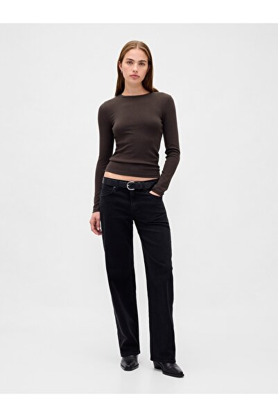 GAP Kadın Koyu Gri Modern Crewneck T-Shirt