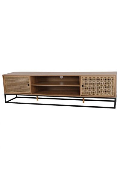 DEC13 180cm wooden TV table with metal base