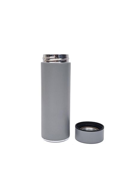 B4U Stainless steel thermos for school children, mug without straw, gray, 400 ml HC-8243