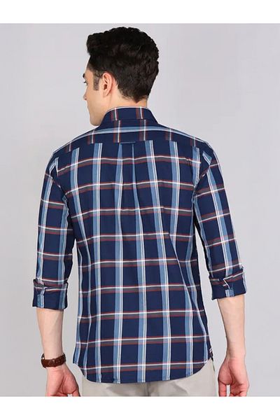 U.S. Polo Assn. U.S. Polo Assn. Men's Navy Tailored Fit Checkered Casual Shirt