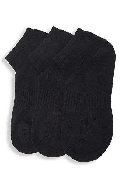 R&B Black Boy 3 Pack Solid Ankle Socks