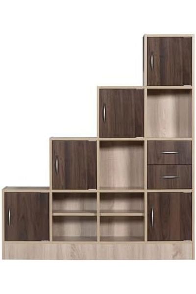 BAITY Wooden Office Shelving Unit – Malaysian Wood – 4 Levels with Storage Drawers