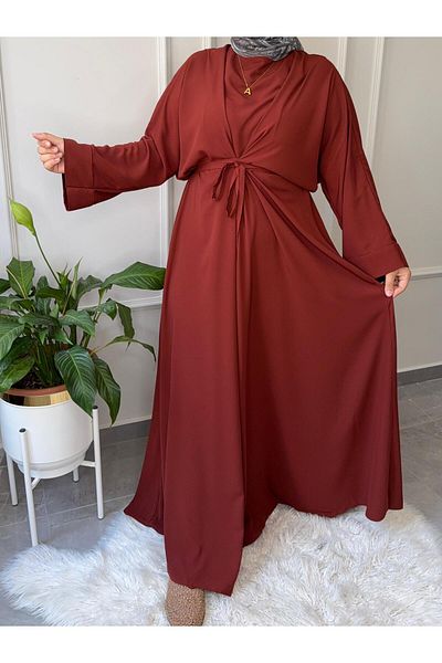 afife Tested Dress Medina Silk Fadi̇me Model Abaya Sleeve Large Size Waist Lace Dress