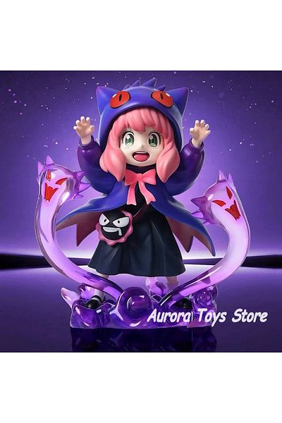 BANDAI تمثال أنمي عائلي تجسس مقاس 16 سم/6.3 بوصة من مجموعة Anya Forger Cos Gengar مصنوع من مادة البولي فينيل كلوريد قابل للتجميع.