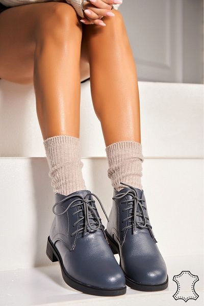 Joana Women's Natural Leather Boots Grey Jetta