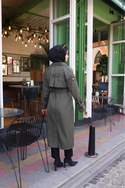 ALNİSS COLLECTİON İçi Astarlı Kemerli Trençkot